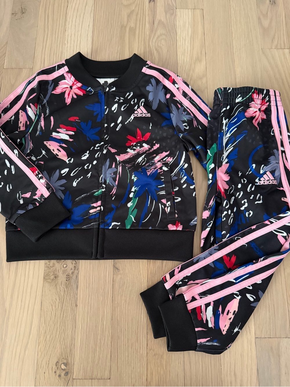 Adidas floral printed tracksuit size 3